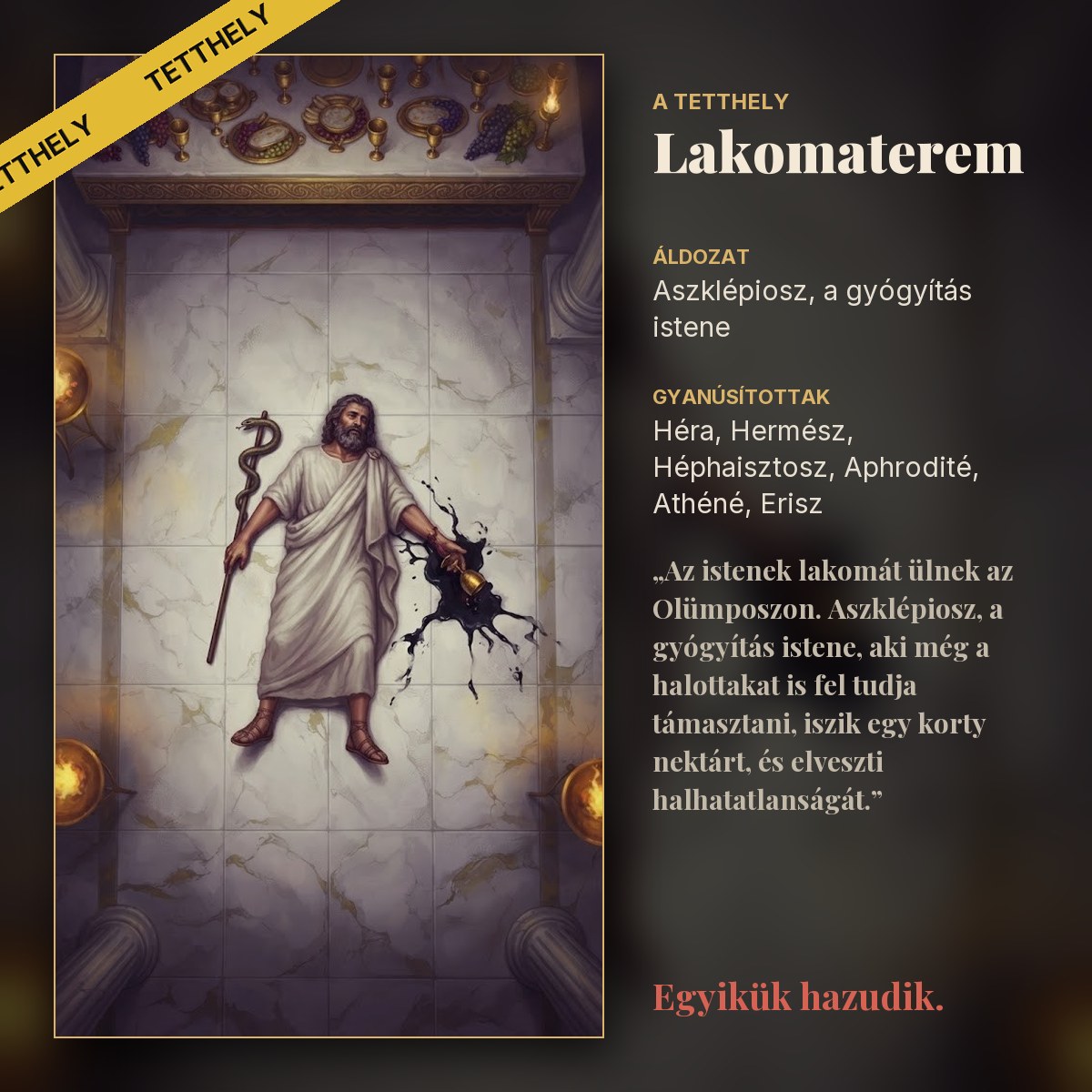 Halál az Olümposzon: a tetthely